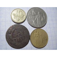 Четыре монеты/7 с рубля!