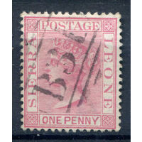 Британские колонии - Сьерра-Леоне - 1883/93г. - королева Виктория, 1 P b - 1 марка - гашёная [Mi 13 b]. #4-B5-126-A-1