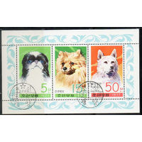 Собаки КНДР 1977 год блок из 3 марок