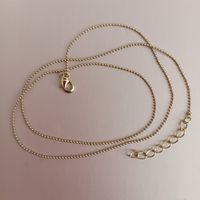 Цепочка, 1мм, базовый материал - латунь, с шариками, позолоченная, 45 см