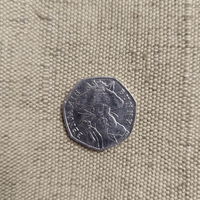 Великобритания 50 пенсов, 2017 150 лет со дня рождения Беатрис Поттер, Бенджамин Банни