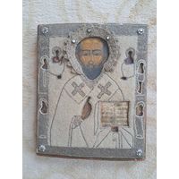 Икона Николай Чудотворец.  Бисер. Ветка.