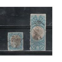 США-1871(Скотт. R104,R112) , гаш. , REVENUE, Налоговые марки, Президенты, Вашингтон, 2-й выпуск