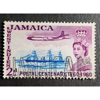 Марка Ямайка 1960 год 100-летие почтовой службы Ямайки