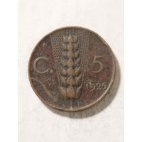 Италия 5 сентизим 1925