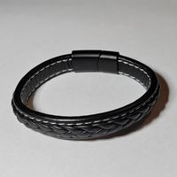 Браслет кожаный, плетёный "Стиль"