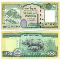 Непал 100 рупии 2019 год UNC  (Носороги)
