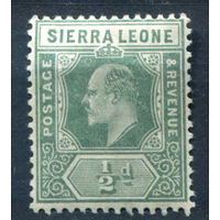 Британские колонии - Сьерра-Леоне - 1907/10г. - король Эдуард VII, 1/2 P - 1 марка - MH [Mi 68]. #4-B5-126-A-1