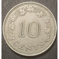 Монета 10 центов 1972 год. Мальта