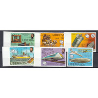 Виды транспорта. Либерия. 1976. 6 марок б/з. Michel N  997-1002 (50,0 е)