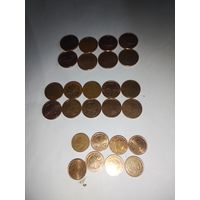 Евро центы. 1,2,5.