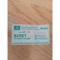 Билет на одну поездку Брест, 2021 г, серия ЦЯ