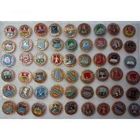 Гербы городов. Золотое кольцо. Древняя Русь. Северное ожерелье. Древний герб. Цена указывается за один значок. #-IV-02