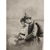 Фото ПМВ Боец в пекильхельме с винтовкой.Оригинал