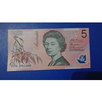 Австралия 5 долларов 1997 unc.пластик