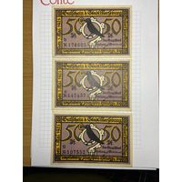 Нотгельды 50-50- 50 пфеннигов (Германия Веймарская республика). -2612