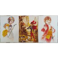 Сюжетные открытки. Карл Оффтердингер. (Carl Offterdinger). 3 шт. Россия. 2017 г.
