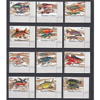Фауна. Рыбы. Гвинея. 1971. 12 марок. Michel 571-582 (16,0 е)