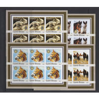 Фауна Лошади Гвинея-Бисау 2003** Малые листы 4 шт Без перфорации