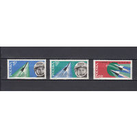 Космос. Польша. 1963. 3 марки. Michel N 1415-1417 (2,0 е).