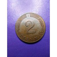 2 пфеннинга ФРГ 1980 D