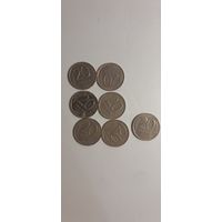 Россия. 20 рублей 1992 (все не магнитные) 7 шт.