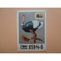 Календарик 1984 г.  ВОФ. Страус.