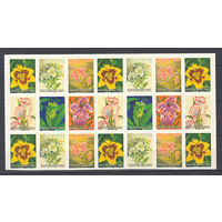 Флора. Цветы. США. 2001. Непочтовые марки. Часть листа б/з. Michel N (- е)
