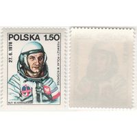 Польша 1978.06.27 (Mi)PL2563 марка из сер.Программа Интеркосмос 27.6.1978 - 1,50zl Майор Мирослав Хермашевский, с датой (ч) (a1-08 ТОРГ/ВАША ЦЕНА