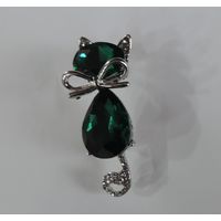 Брошь "Котик с бантом" 90-е годы Европа. Размер 1.2-4 см.