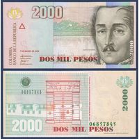 Колумбия, 2000 песо 2005 г., P-457a (генерал Франсиско де Паула Сантандер), UNC