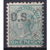 189.Aust. Великобритания. Австралийские штаты. Южная Австралия. Служебные. Виктория. Стандарт. Надпечатка O. S. 1876 г. 1p. Mi.#15.