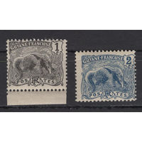 Французская Гвиана 1904** Фауна Муравьед Mi#49-50