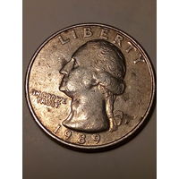 25 центов США 1989 P год