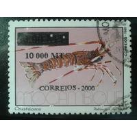 Мозамбик, 2000. Ракообразные, надпечатка