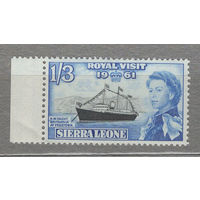 Сьерра Леоне 1961** Яхта Ее Величества Королевы Елизаветы II "Britannia" - последнее судно британского монарха, Королевский визит