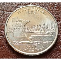 США 25 центов , D  2005 Квотер штата Миннесота    ( 2-5-7 )