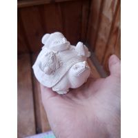 Лот С 1 РУБЛЯ! много лотов! Сувенирная фигурка черепашка с лягушатами, гипс