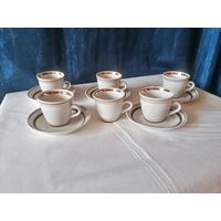 Сервиз кофейный. Полонский з-од. Советский фарфор. Винтаж. Одним лотом