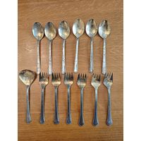 Чайные ложки и десертные вилки ( мельхиор)
