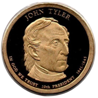 СОЕДИНЁННЫЕ ШТАТЫ АМЕРИКИ 1 ДОЛЛАР 2009 S. ПРУФ. 10-й ПРЕЗИДЕНТ Д. ТАЙЛЕР. РЕДКАЯ