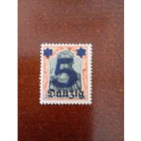 ДАНЦИГ   1920г АЛЛЕГОРИЯ Надпечатка чист