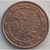Германия 1 евроцент 2015 г. D