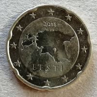 Эстония 20 евроцентов 2018 г., KM# 65