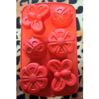 Силиконовая форма Цветы и Насекомые, новая