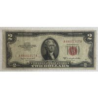Банкнота 2 доллара 1953 год США.