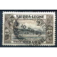 Британские колонии - Сьерра-Леоне - 1938г. - ландшафты, король Георг VI, 2 Sh - 1 марка - гашёная [Mi 163]. #4-B5-126-A-1