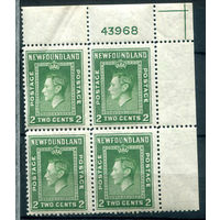 Британские колонии - Ньюфаундленд - 1938/44г. - король Георг VI, перфорация 12 1/2 - 1 кварт - MNH, есть вмятинки [Mi 232]. #3-WB-92-A-1