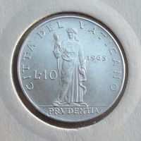 Ватикан, 10 лир 1965 г., сост. Unc, Папа Павел VI, KM#79