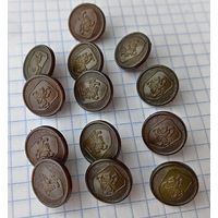 Пуговица, всадник. Малая. Сборный лот 2